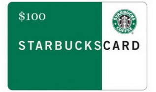 100 Dollar Starbucks Gift Card