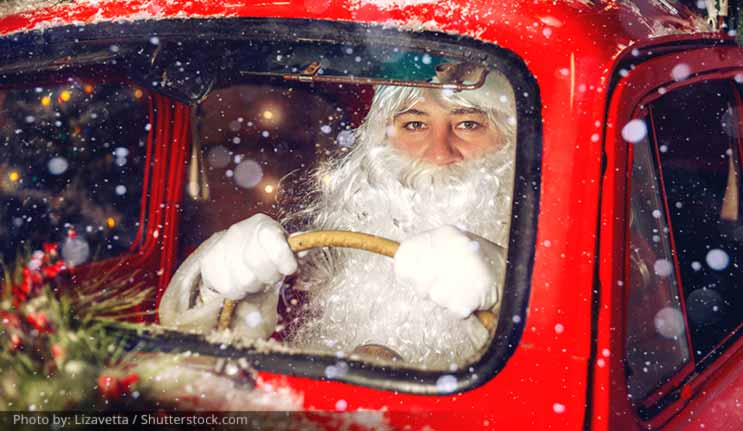 Santa Driving Drowsy