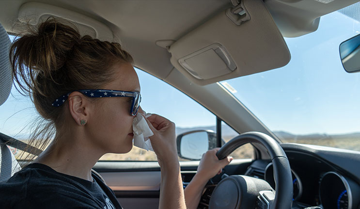 Sick Woman Driving